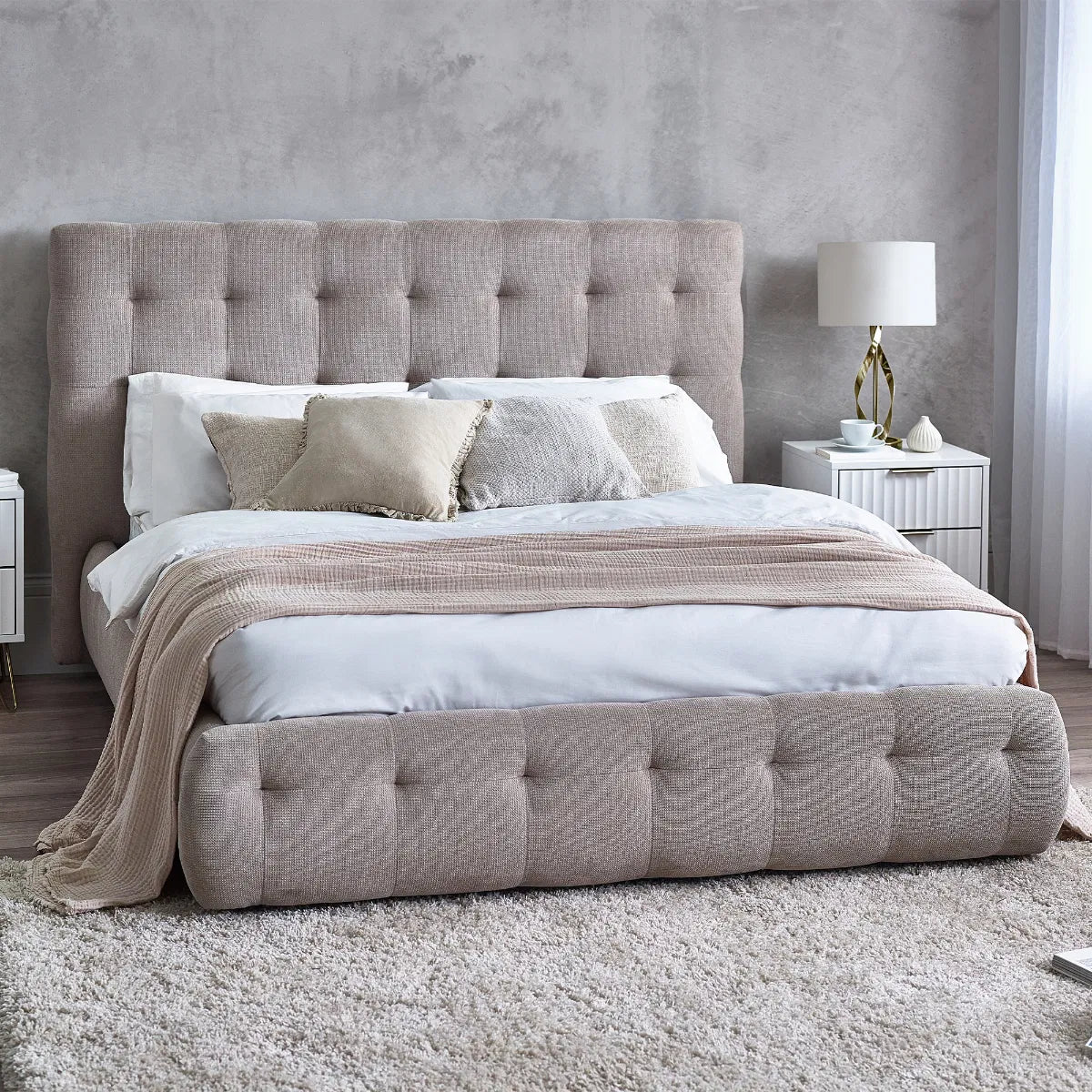 Daxton Light Taupe Double Bed
